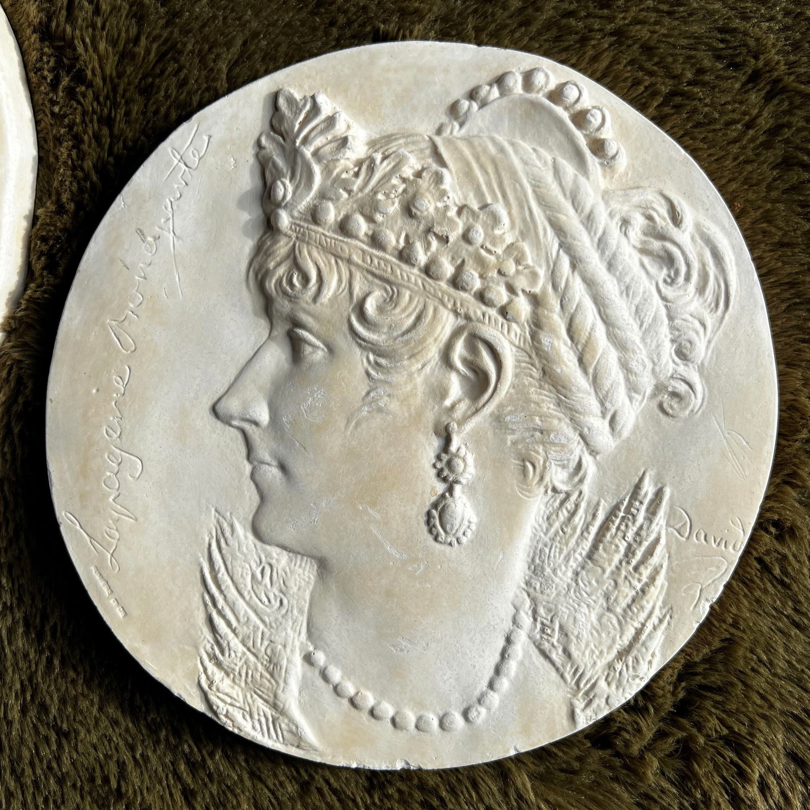 1950s Napoleon and Josephine Bonaparte Plaster Medallion Plaques - a Pair - 9