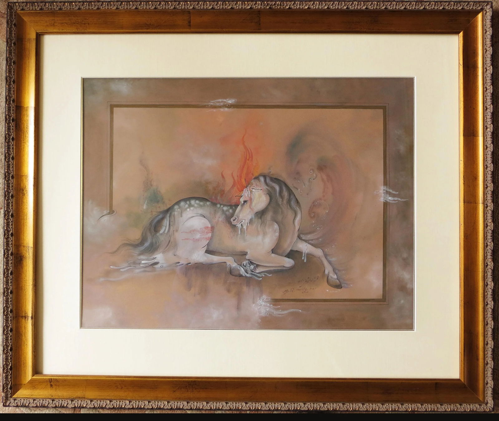 1990s Horse Painting by Mohammad Reza Sharify - 2