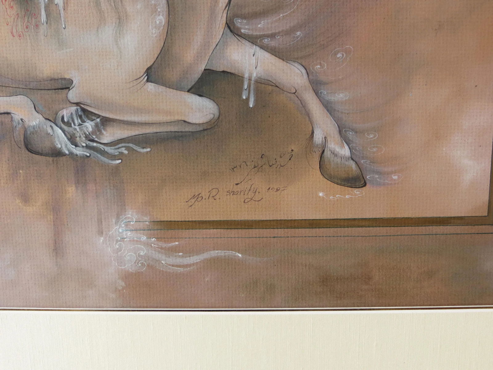 1990s Horse Painting by Mohammad Reza Sharify - 3