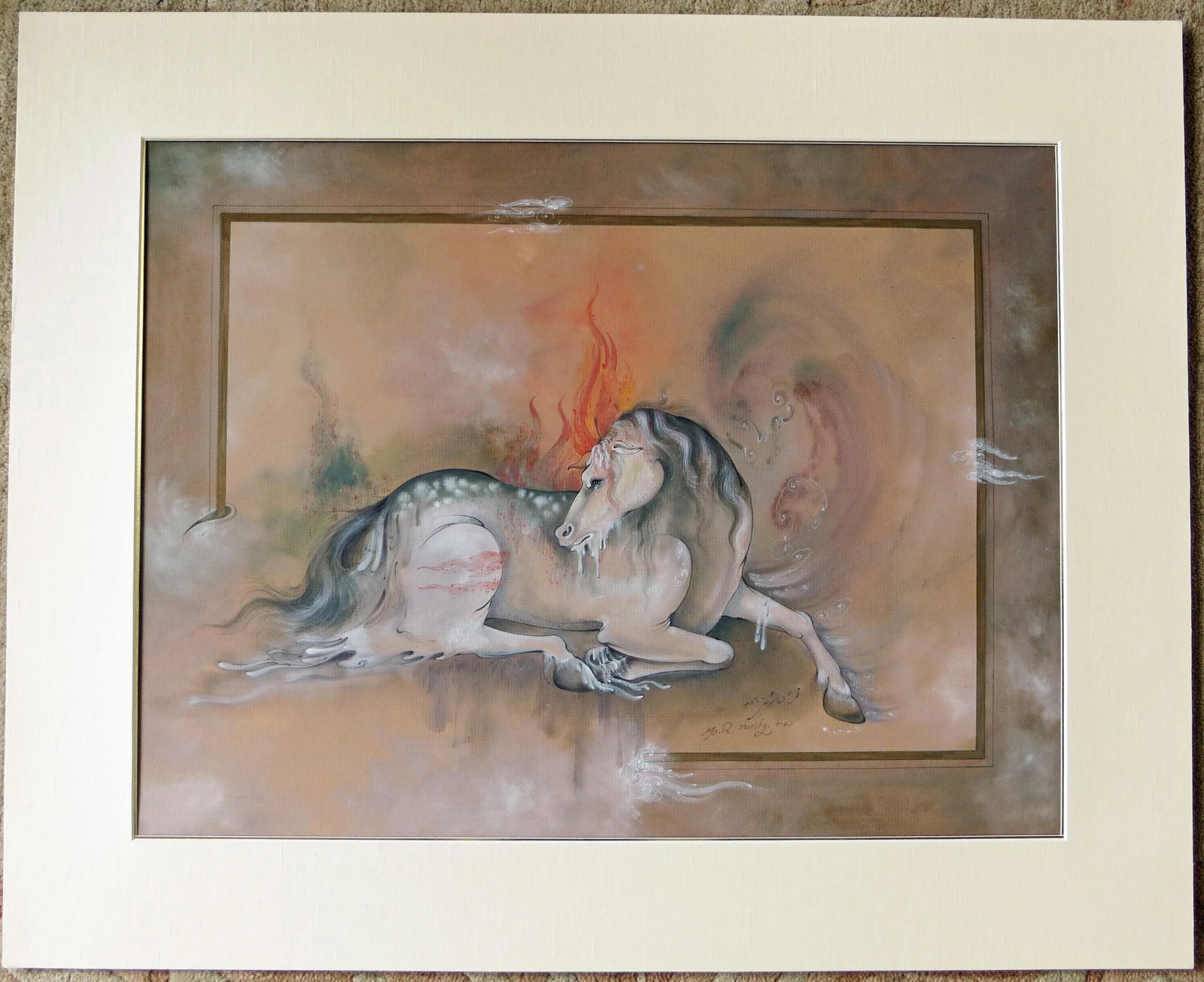 1990s Horse Painting by Mohammad Reza Sharify - 4