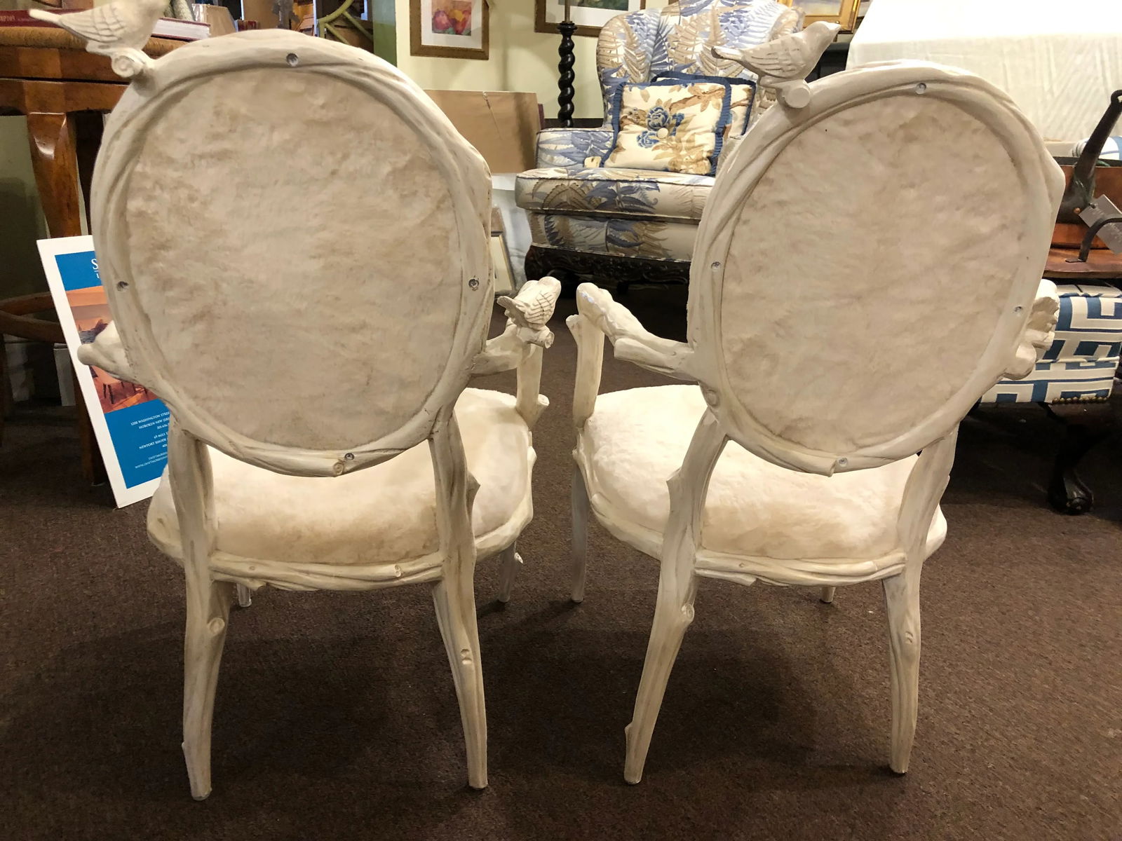 Children's Bird Motif Armchairs- A Pair - 3