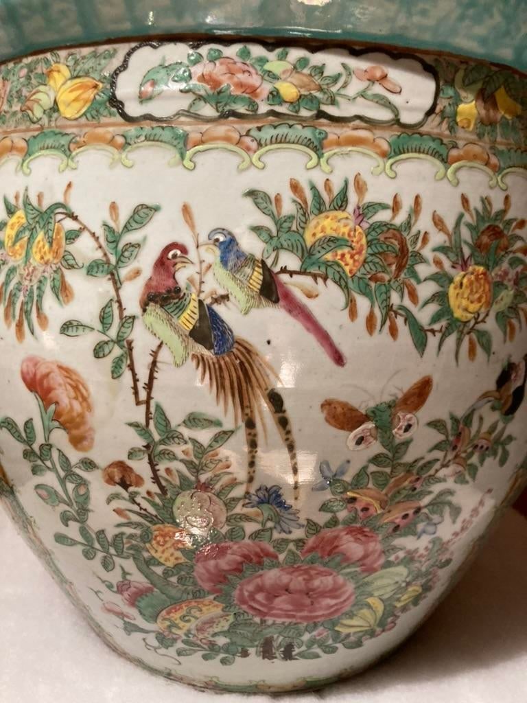 Antique Canton Famille Rose Planter - 11