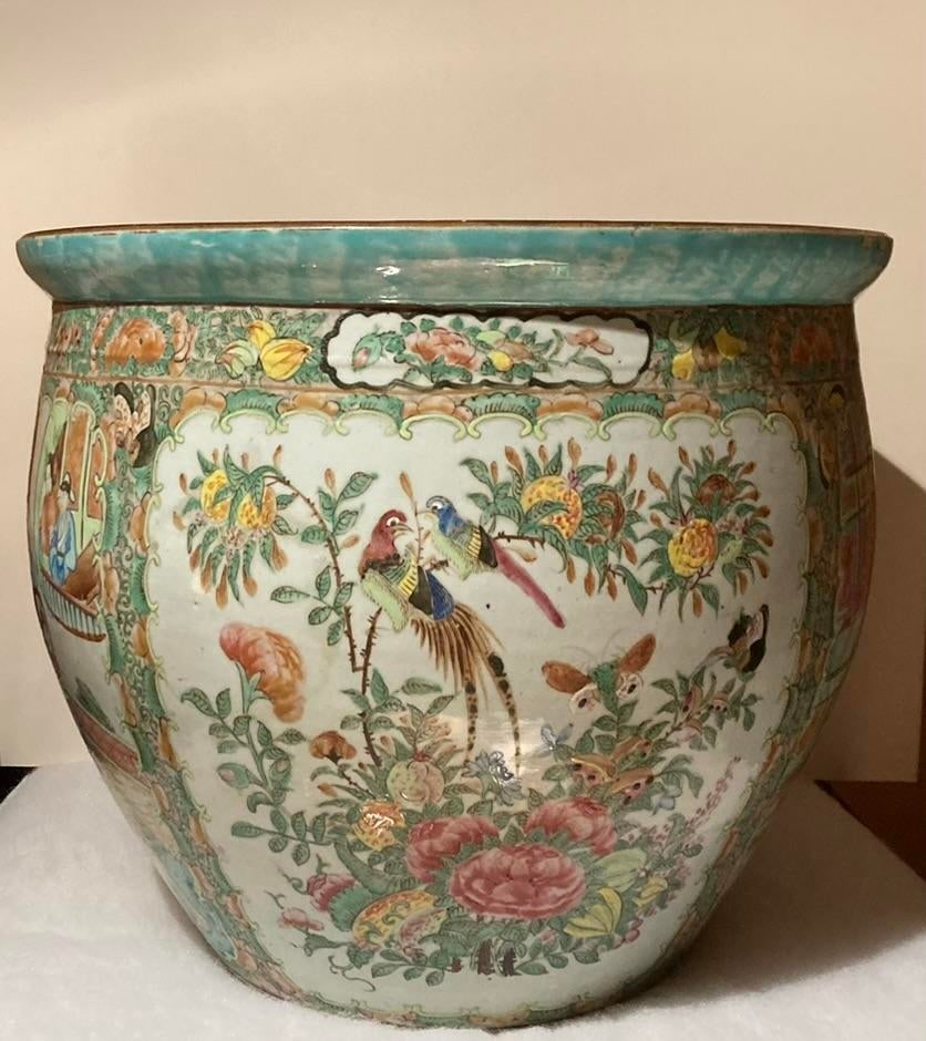 Antique Canton Famille Rose Planter - 2