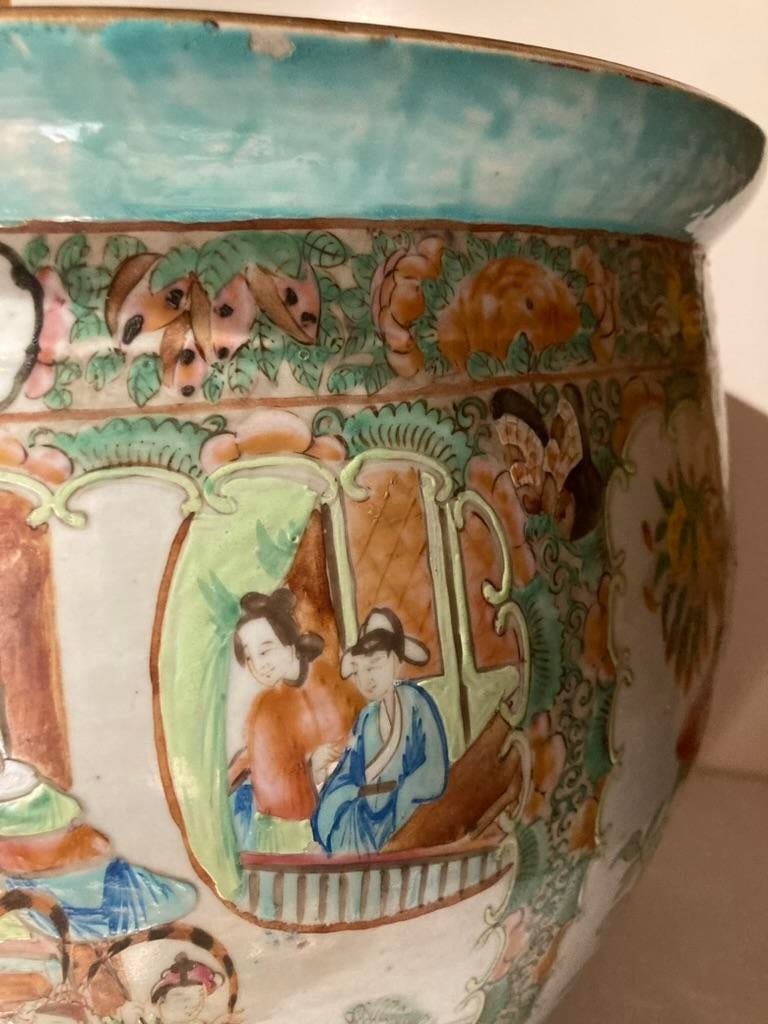 Antique Canton Famille Rose Planter - 4