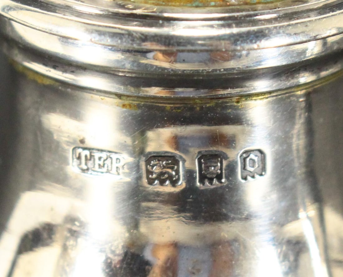 1929-1938 London Pair of Sterling Silver Casters Muffineers, Thomas Edward Rawlings, Maker - 8