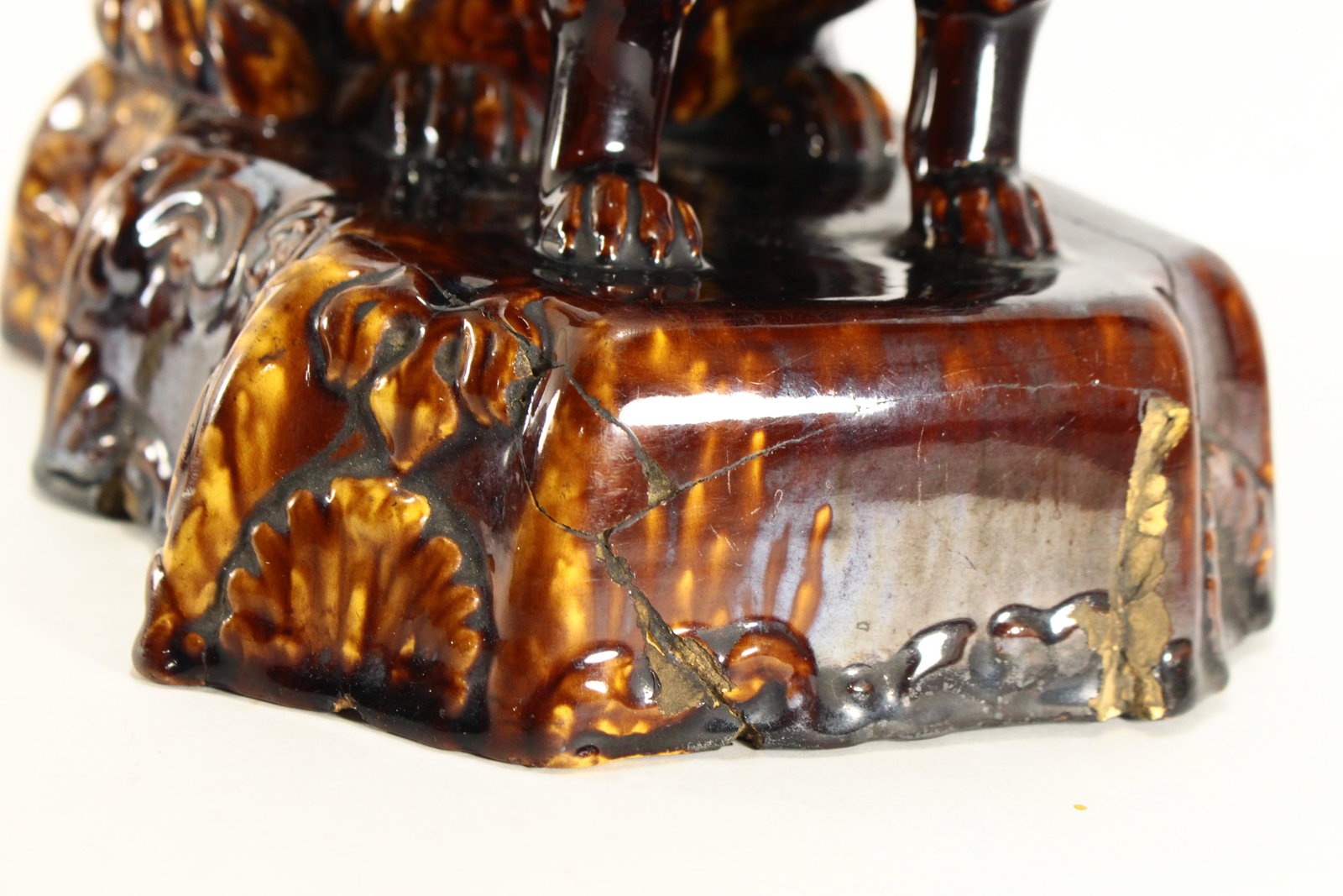 19th Century Rockingham Glaze Yellowware Dog King Charles Spaniel - 11