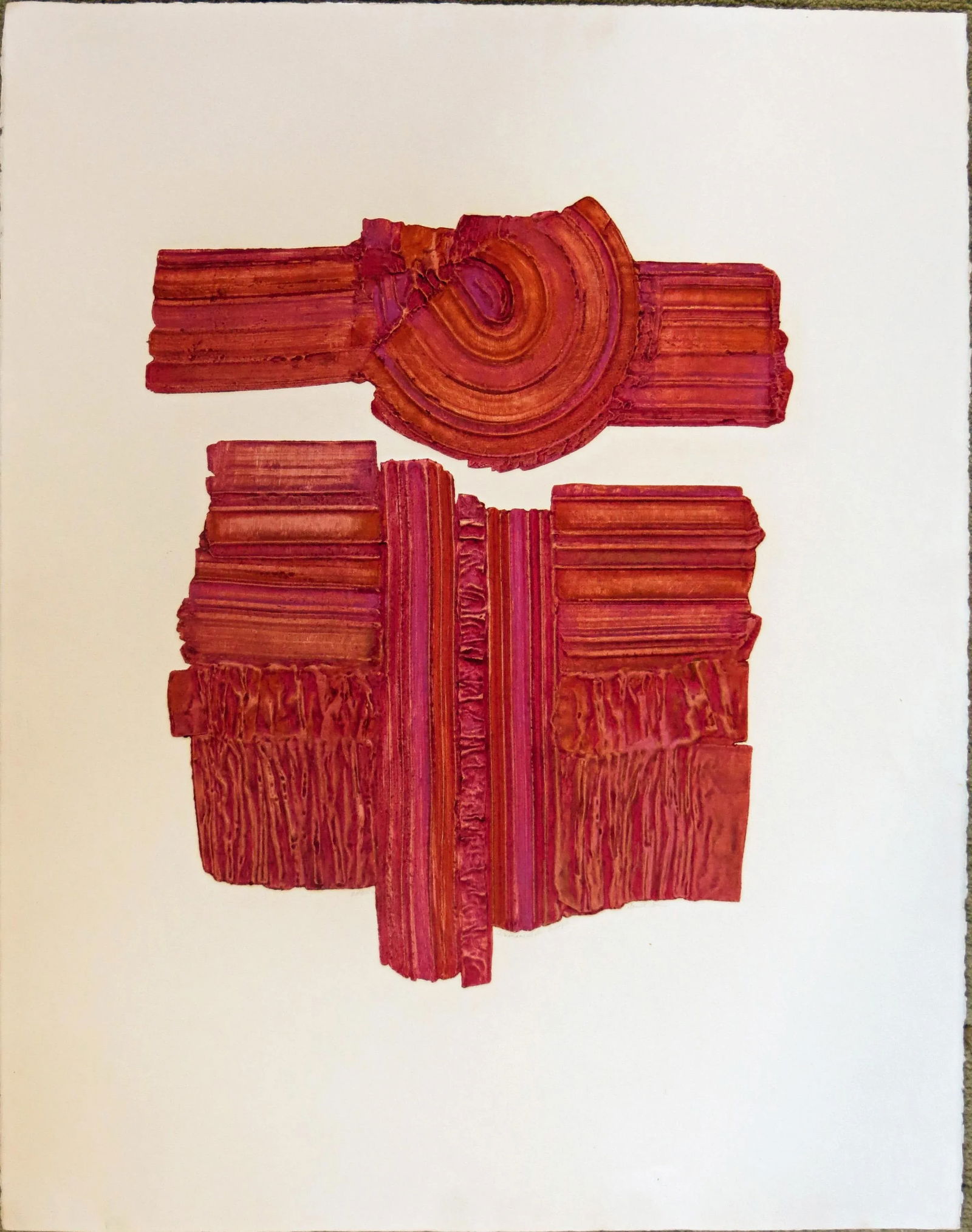 Abstract Etching by Janet Jones, Ceremonial Landscape - 2