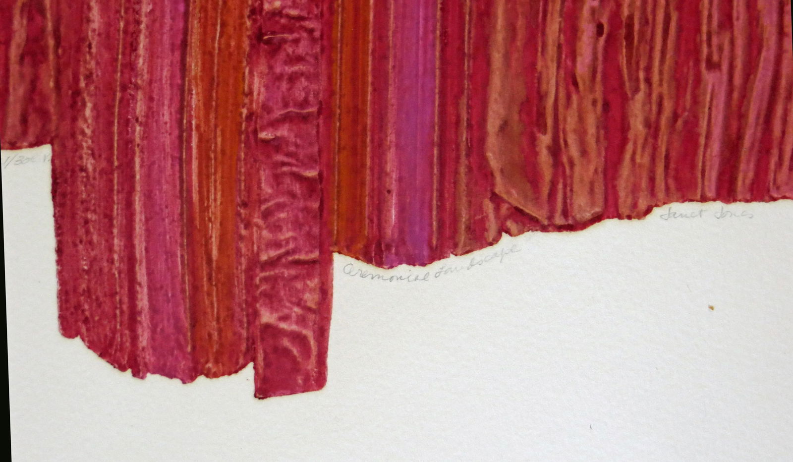 Abstract Etching by Janet Jones, Ceremonial Landscape - 3