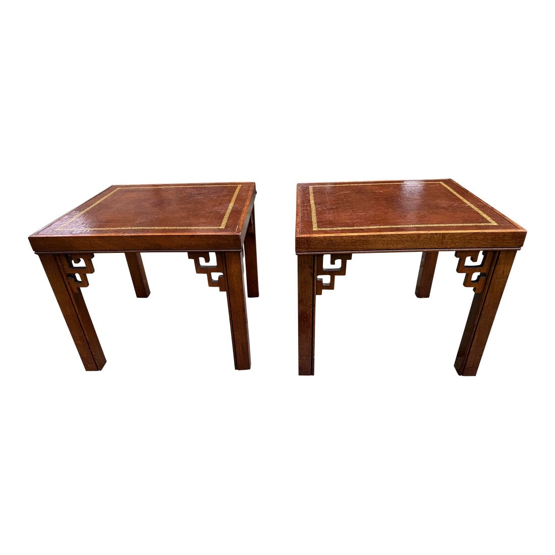 Mahogany Chinoiserie Side Tables With Gold Inlay, a Pair (1 of 12)