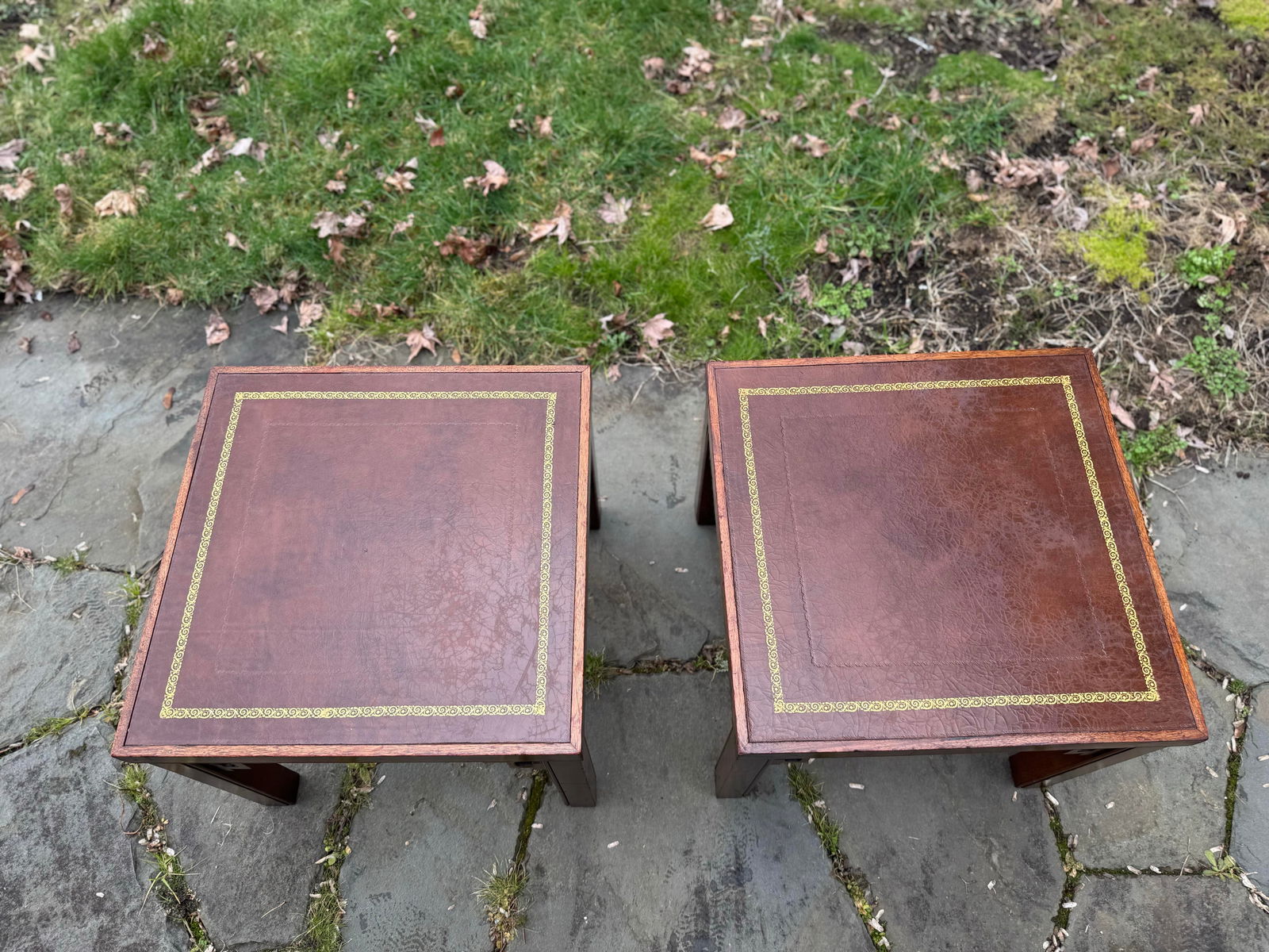 Mahogany Chinoiserie Side Tables With Gold Inlay, a Pair - 4