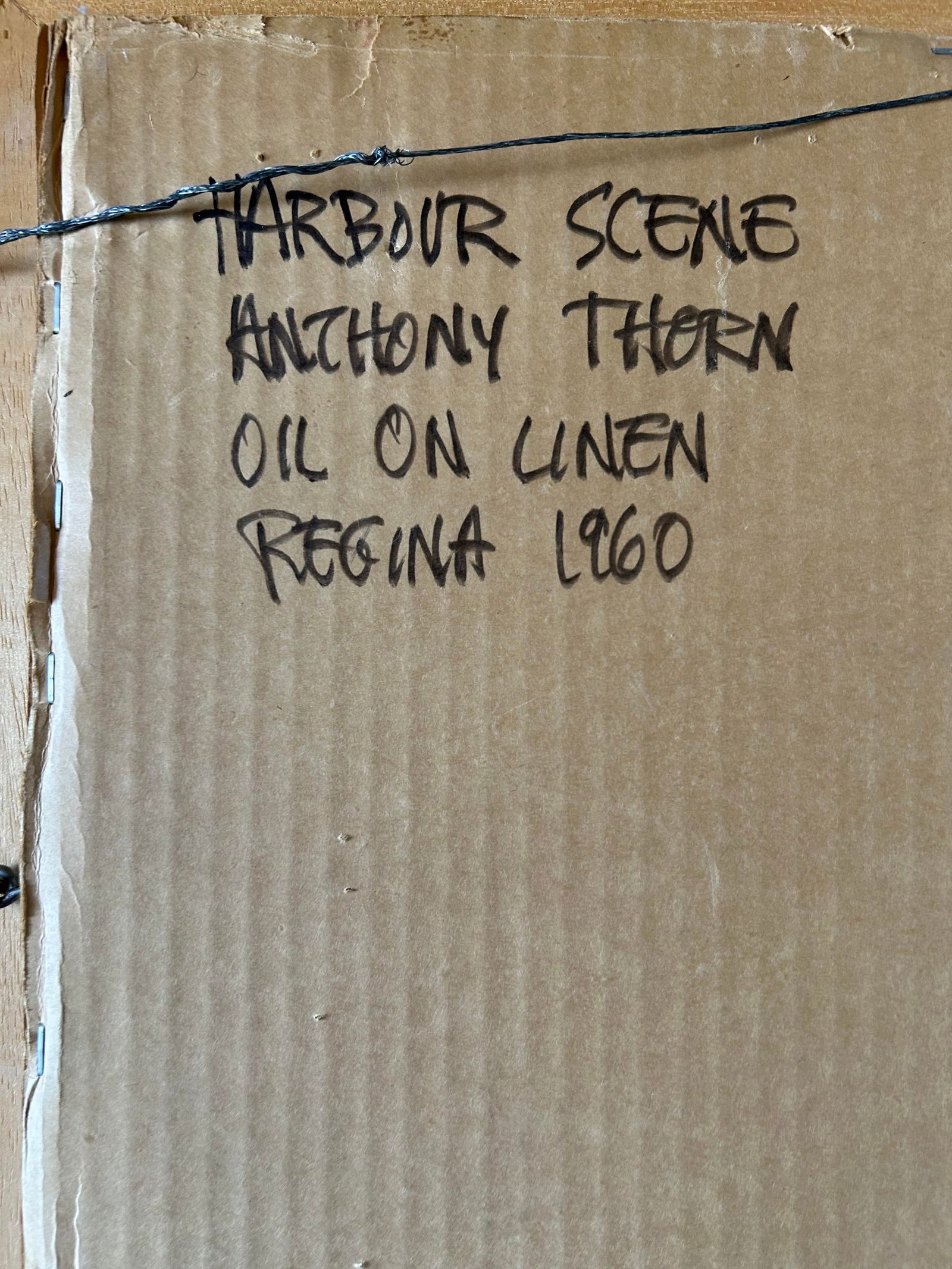 Anthony Thorn Vintage Oil Painting "Harbor Scene" 1960, Signed, Canadian Artist - 5