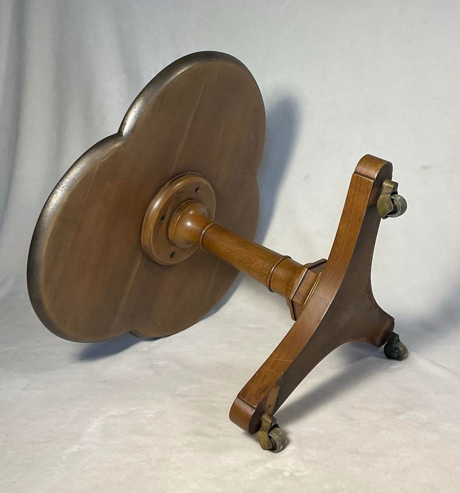 Pair Gueridon Walnut & Burl SideTables, Pansy Flower, Glass Tops Optional - Circa 1950s - 5