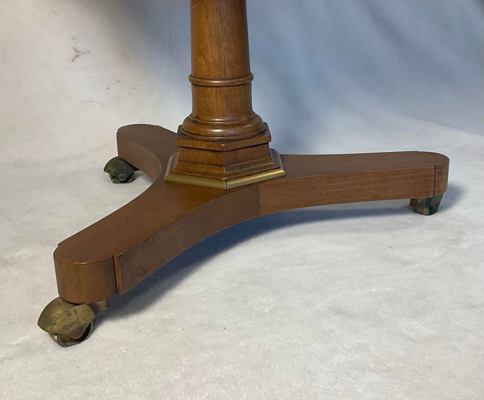 Pair Gueridon Walnut & Burl SideTables, Pansy Flower, Glass Tops Optional - Circa 1950s - 6