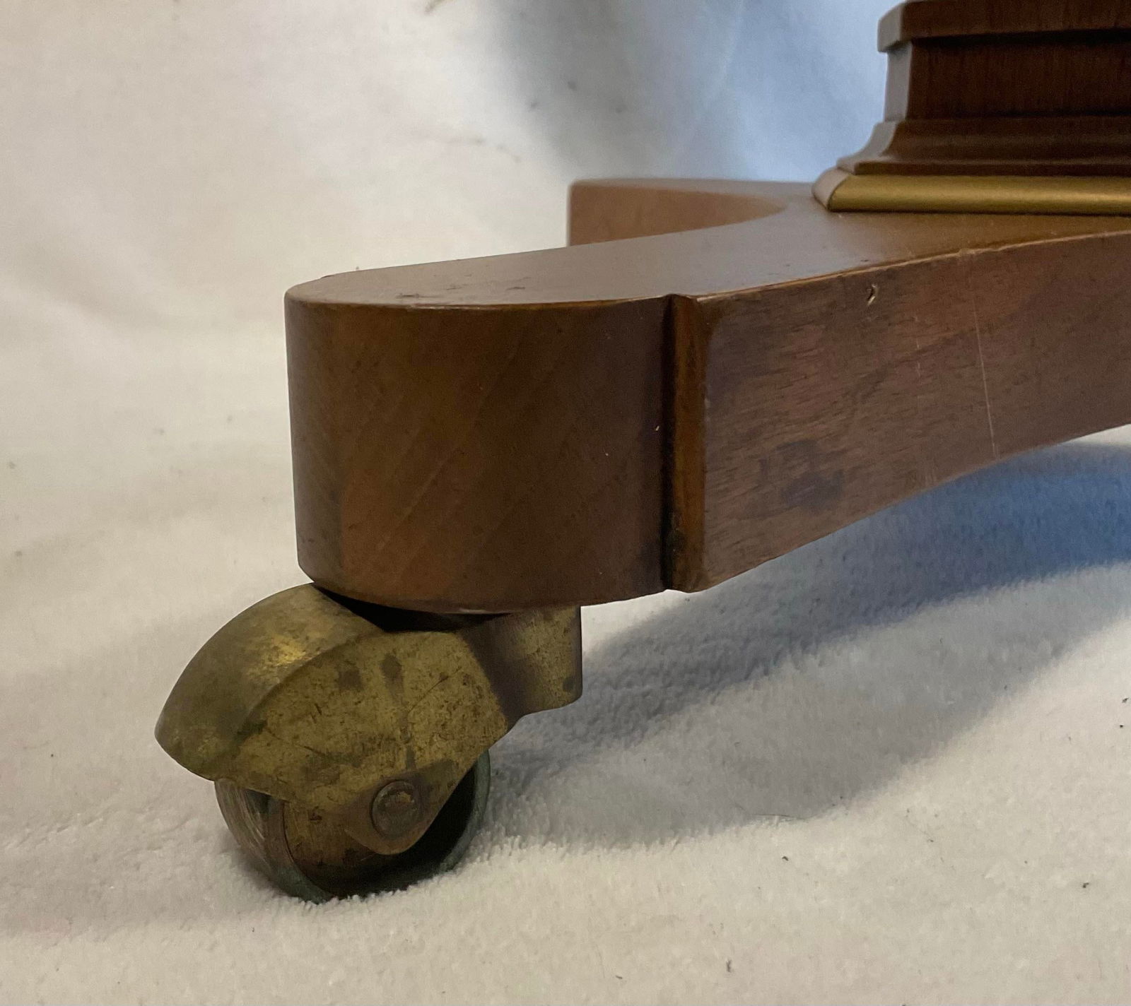 Pair Gueridon Walnut & Burl SideTables, Pansy Flower, Glass Tops Optional - Circa 1950s - 7