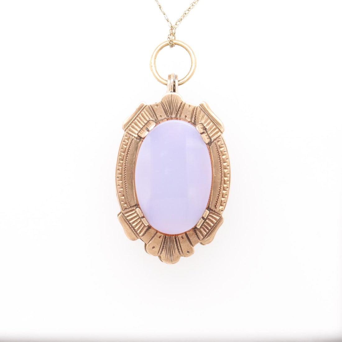 Antique Victorian 14k Gold & Agate Cabochon Double-Sided Locket Pendant - 5