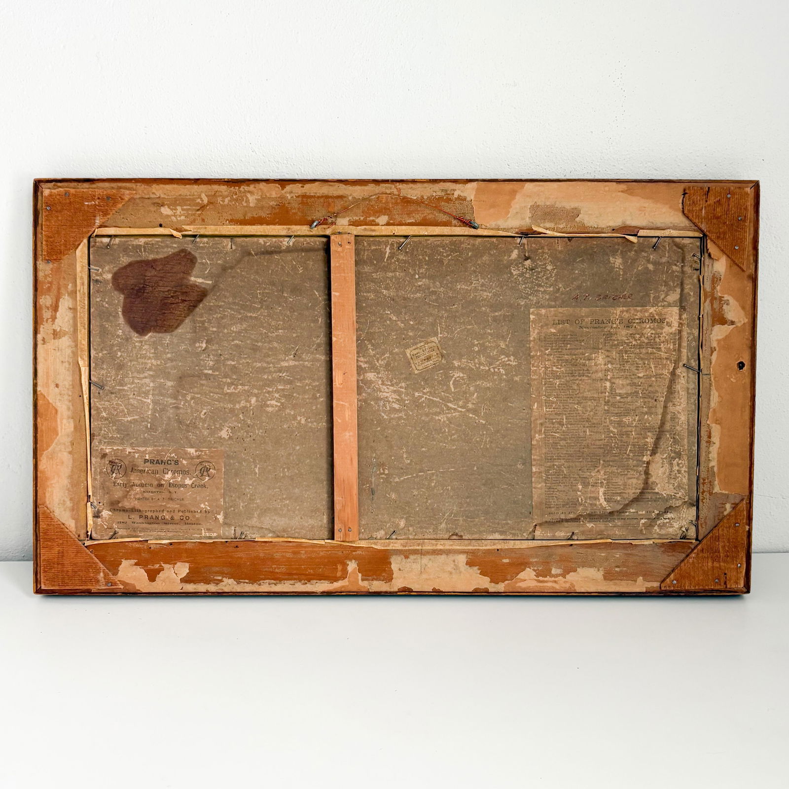 Alfred Thompson Bricher "Early Autumn on Esopus Creek" Framed Chromolithograph, 1871 L Prang & Co Pu - 9