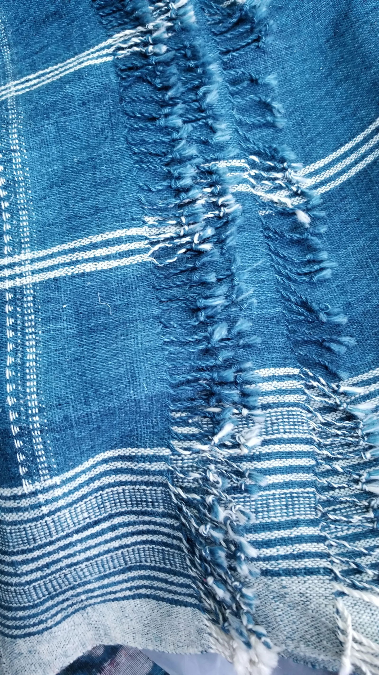 Indigo With Shell Kutch Throw - 3