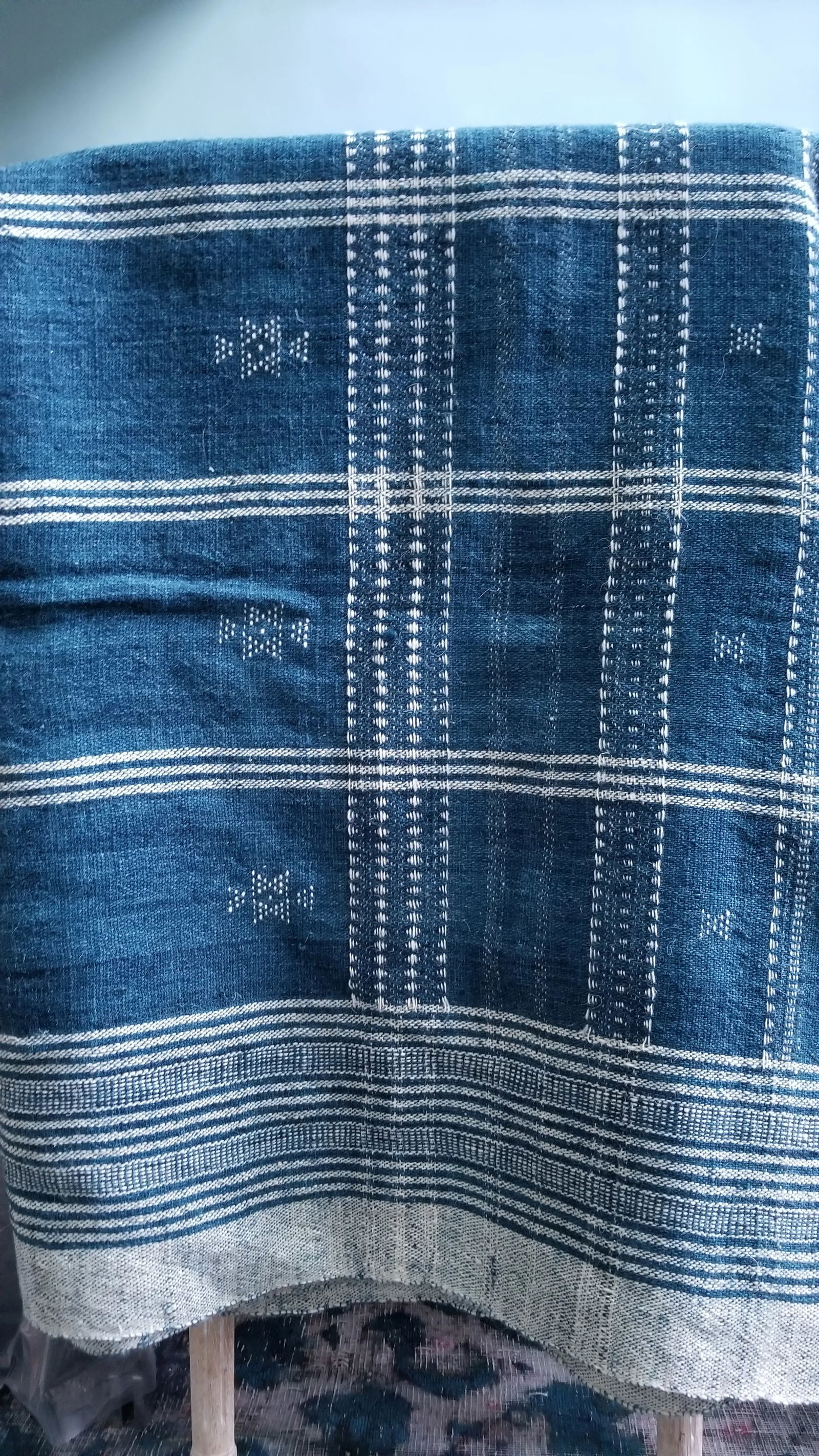 Indigo With Shell Kutch Throw - 4