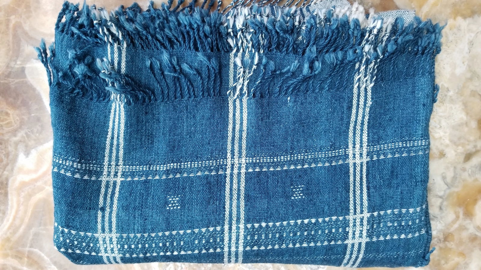 Indigo With Shell Kutch Throw - 7