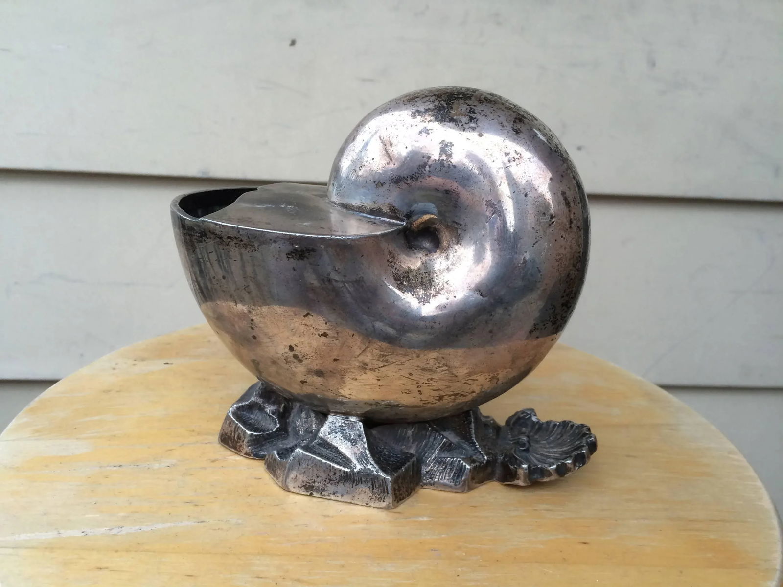 English Silver Plated Nautilus Shell Spoon Warmer - 2