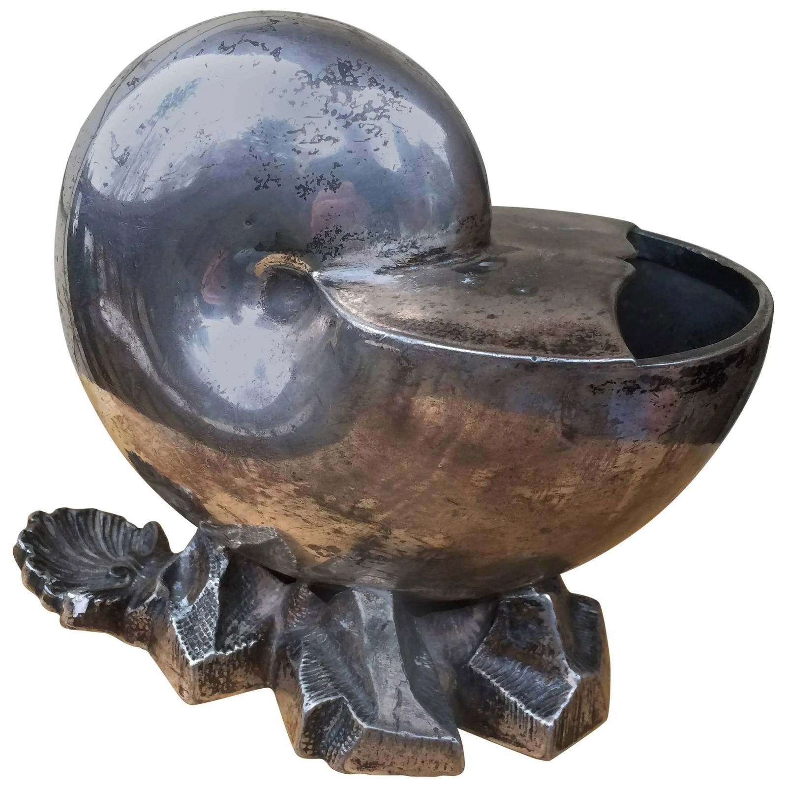 English Silver Plated Nautilus Shell Spoon Warmer - 9