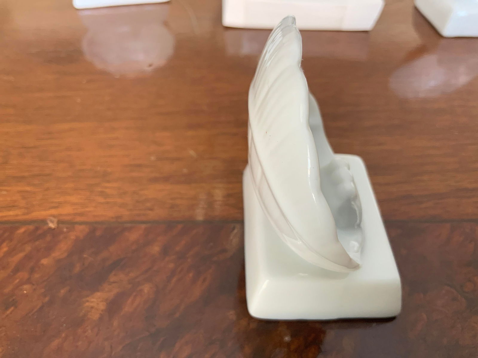 Vintage Porcelain Seashell Shaped Place Card Holders- Set of 8 - 3