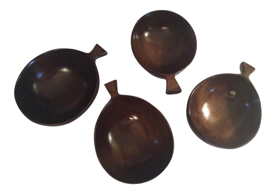 David Auld Mid Century Hand Carved Bowls - Set of 4: Stunning set of four Mid Century Hand Carved Bowls by David Auld. This set ushers in an amazing natural element into any interior. Group these bowls together, stack them to achieve height within