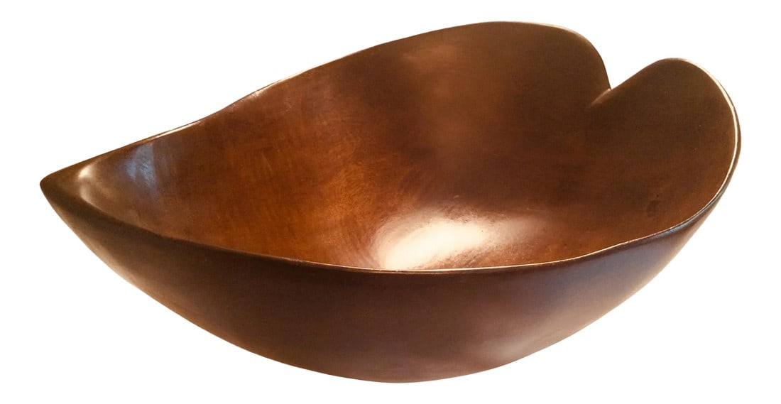 David Auld Mid Century Hand Carved Bowl: Bring the outdoors IN! There is simply no bad angles to this stunning Mid Century piece! Turn it any way you like, and you will never tire of its presence within your interior. This piece was hand