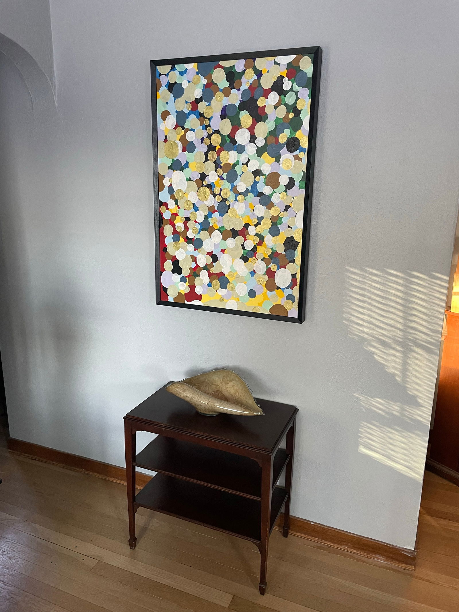 Large Abstract Oil Painting of Colorful Dots - 11