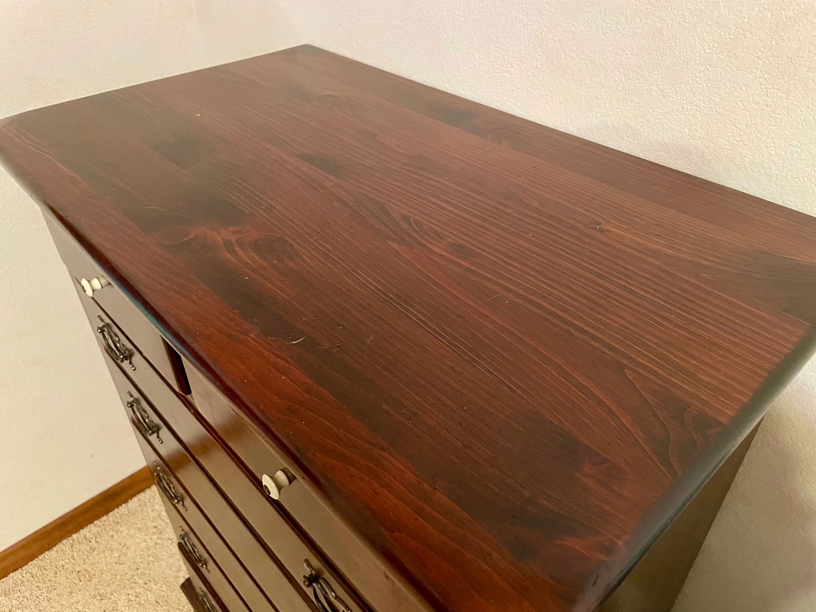 1970s Ethan Allen Old Tavern Collection Pine High Chest 7 Drawers - 5