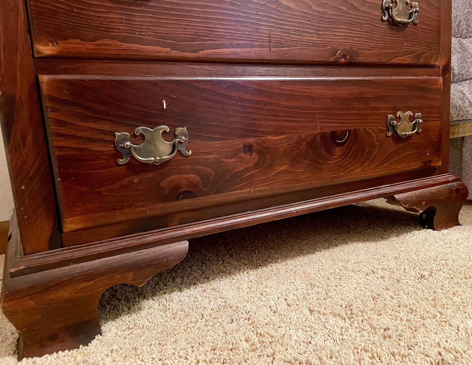 1970s Ethan Allen Old Tavern Collection Pine High Chest 7 Drawers - 9