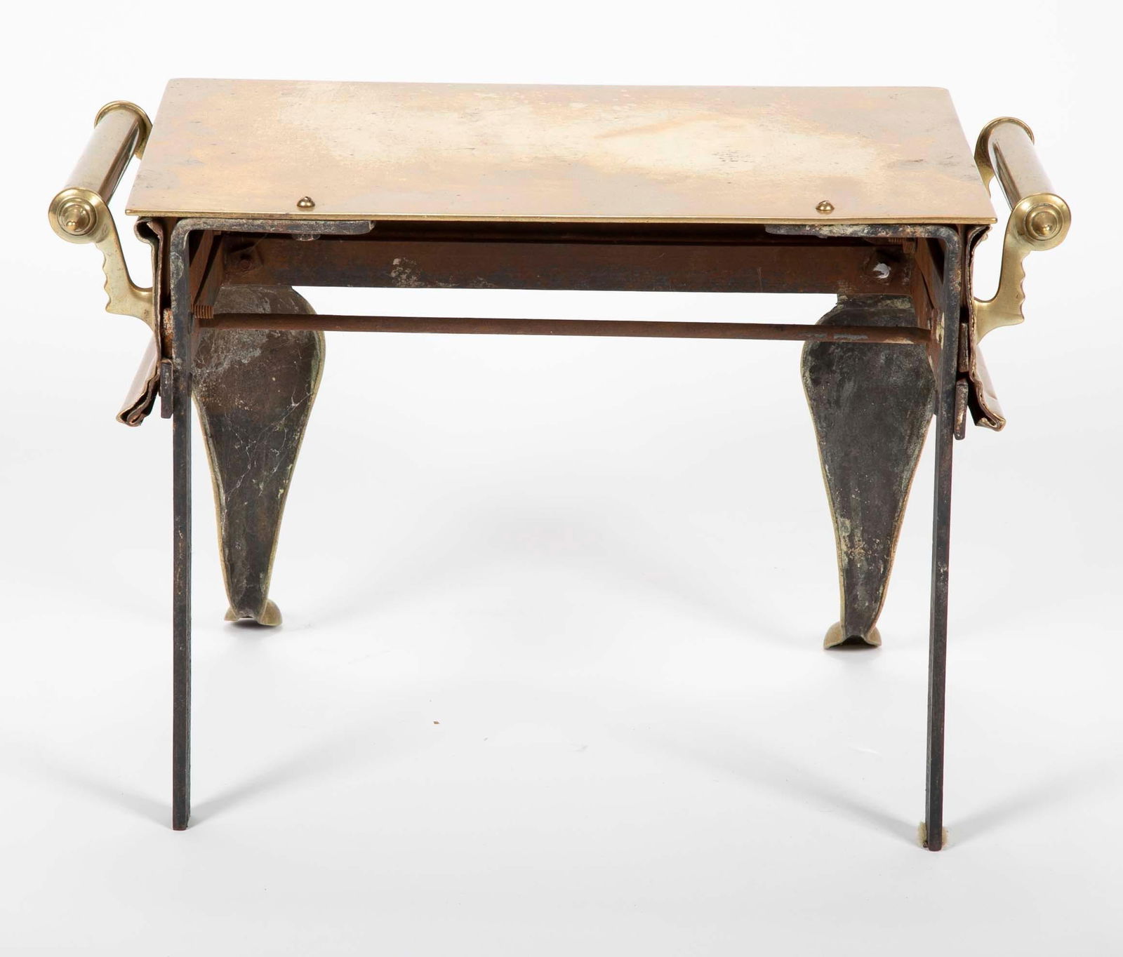 19th Century English Regency Brass Footman Stool or Side Table - 2