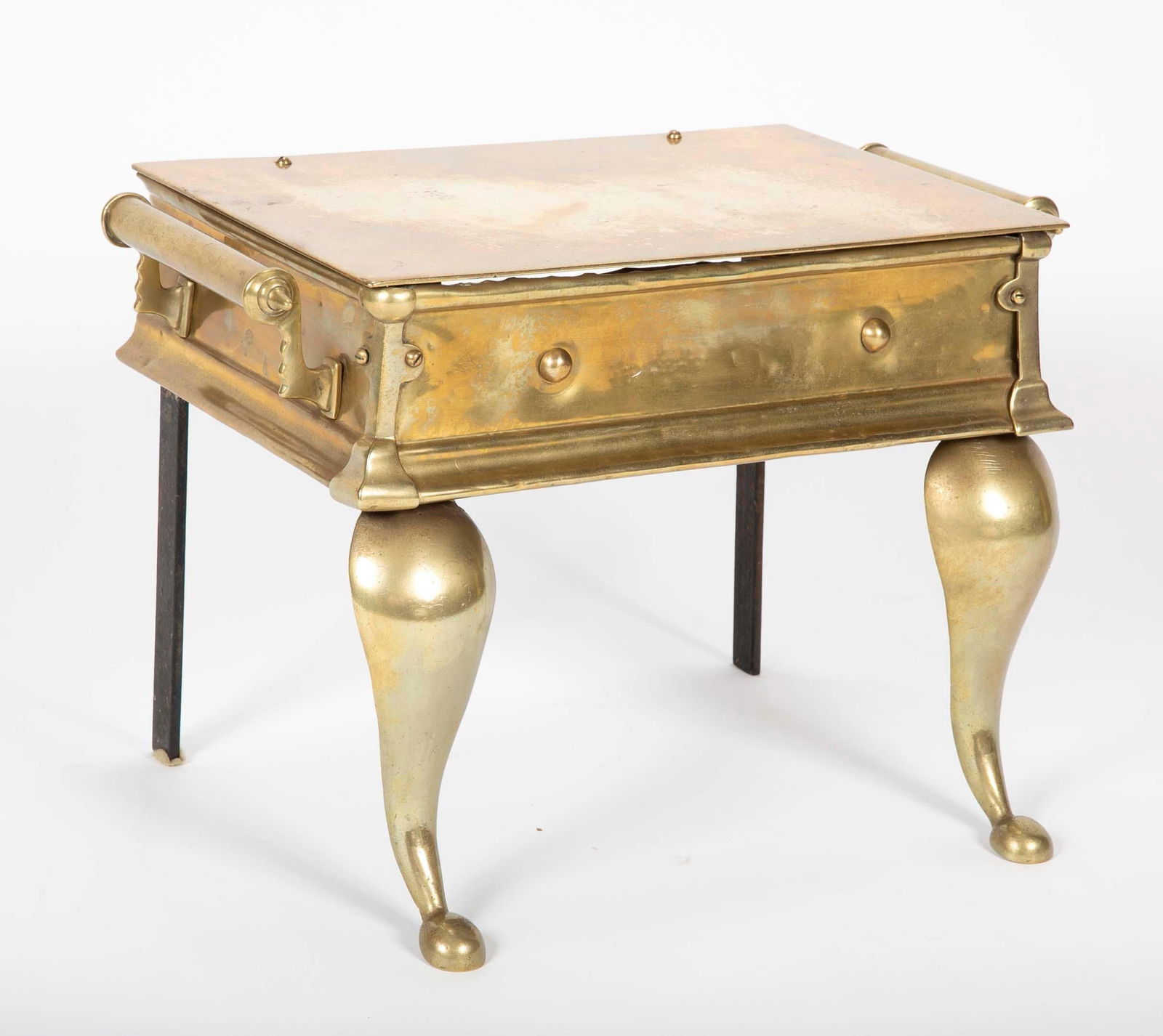 19th Century English Regency Brass Footman Stool or Side Table - 3