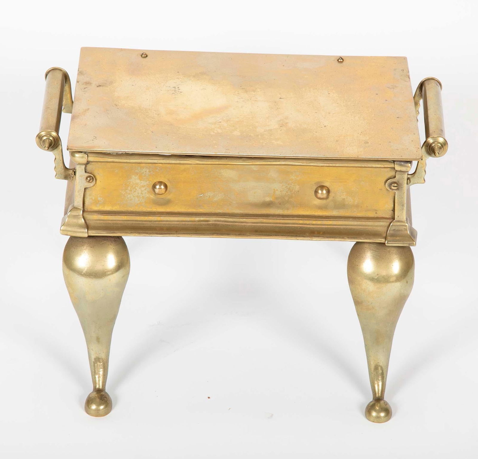 19th Century English Regency Brass Footman Stool or Side Table - 4