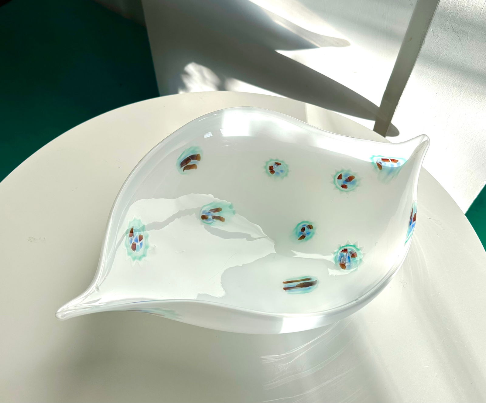 Venini White Mille Fiori Murano Glass Bowl Italy 1950s Mid-Century Modern - 2