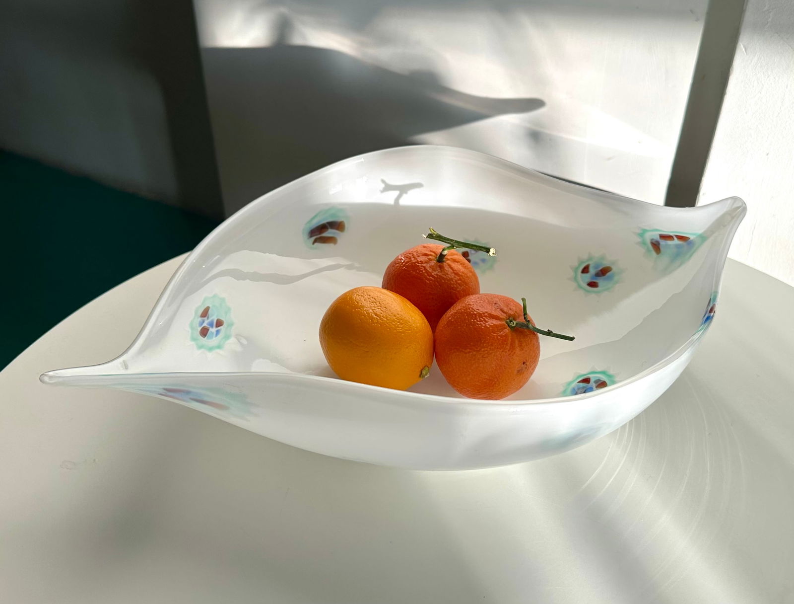 Venini White Mille Fiori Murano Glass Bowl Italy 1950s Mid-Century Modern - 3