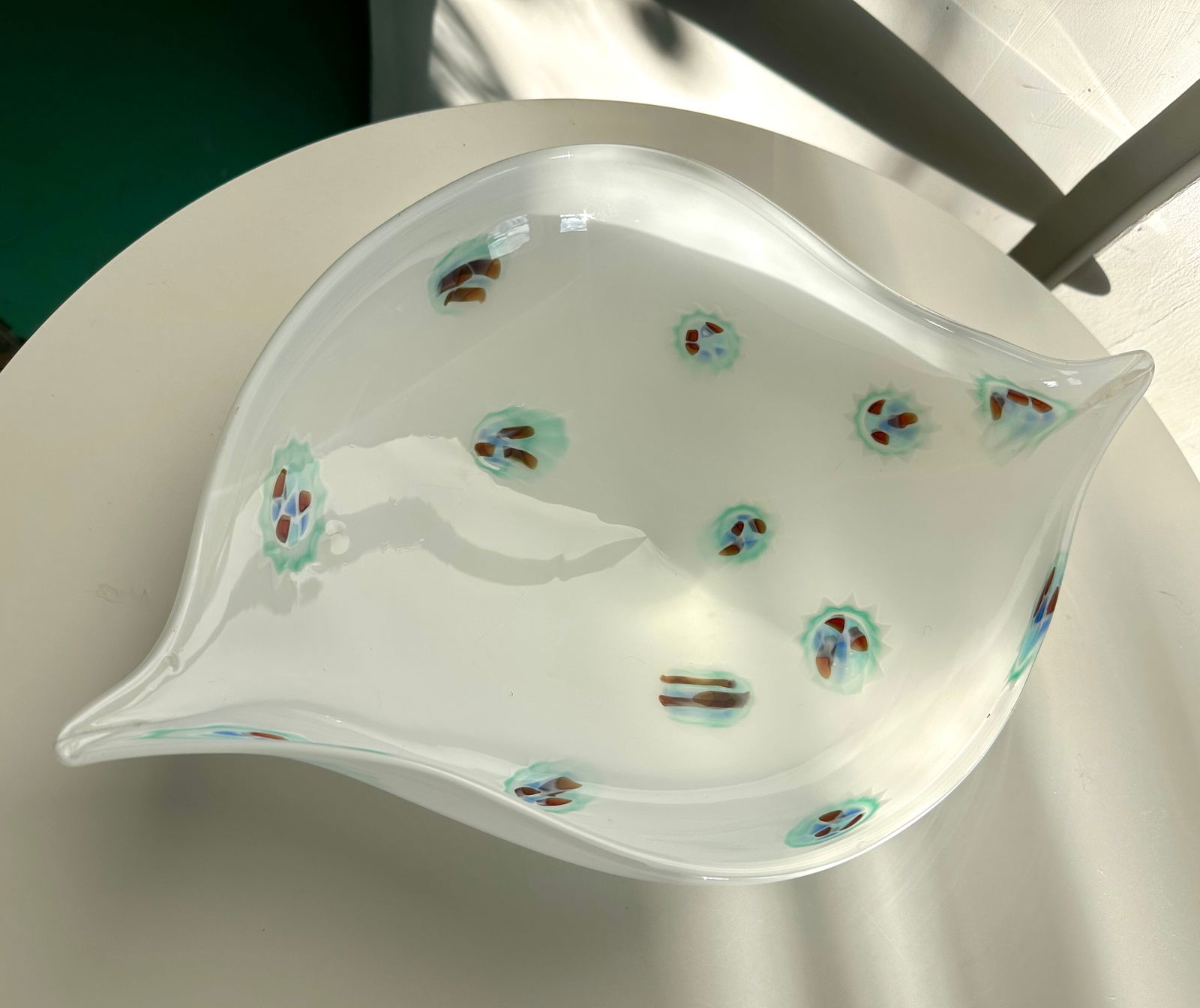 Venini White Mille Fiori Murano Glass Bowl Italy 1950s Mid-Century Modern - 4