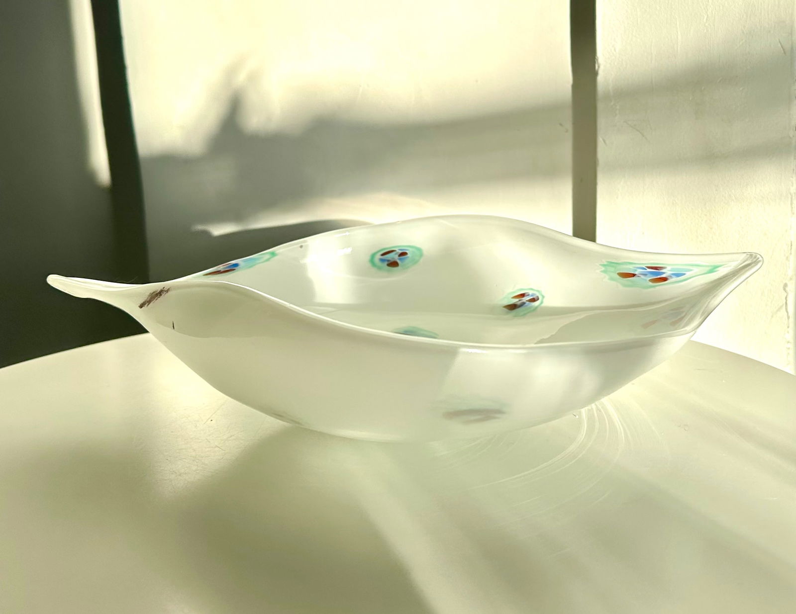 Venini White Mille Fiori Murano Glass Bowl Italy 1950s Mid-Century Modern - 6
