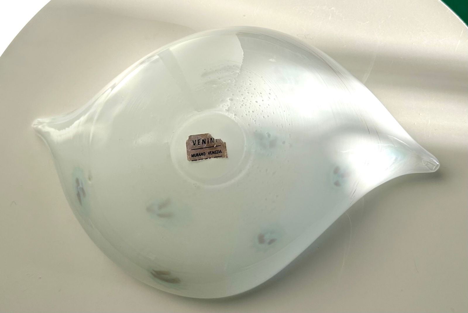 Venini White Mille Fiori Murano Glass Bowl Italy 1950s Mid-Century Modern - 8
