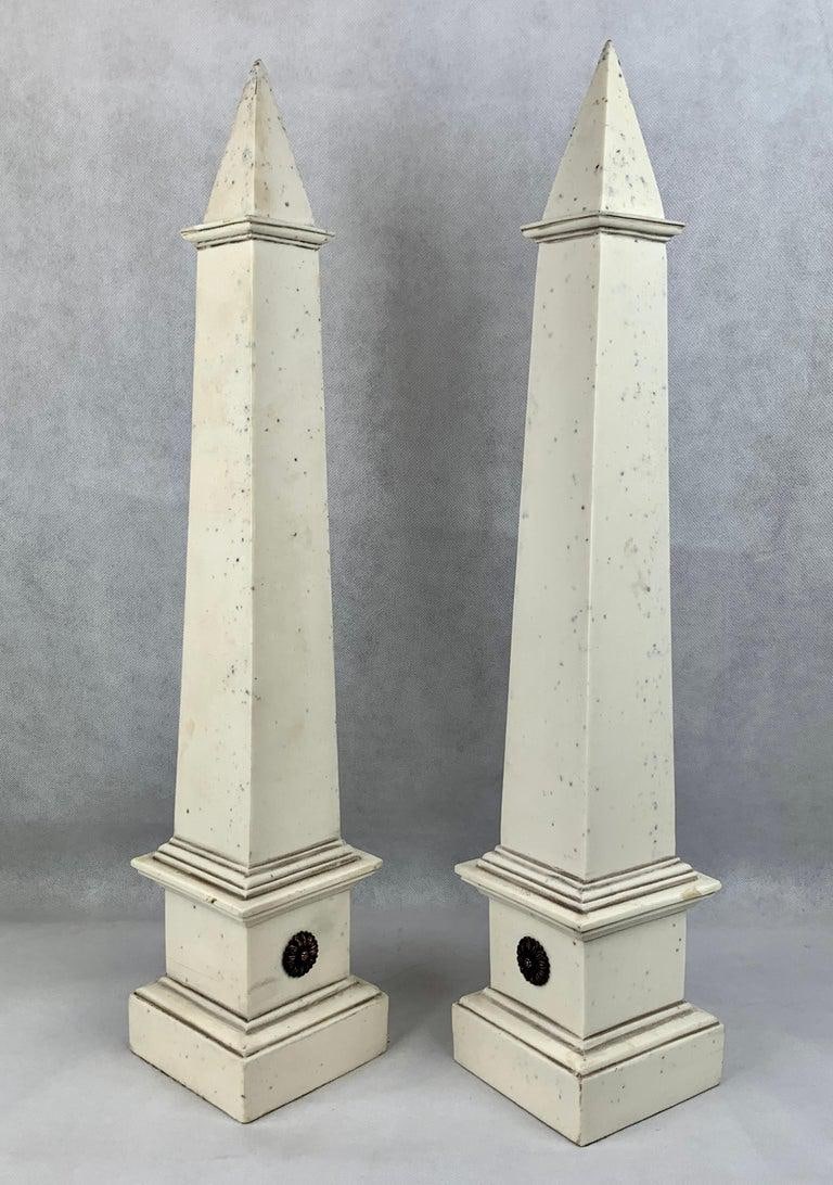 Grand Tour Faux Ivory Neo-Classical Obelisks - a Pair - 8