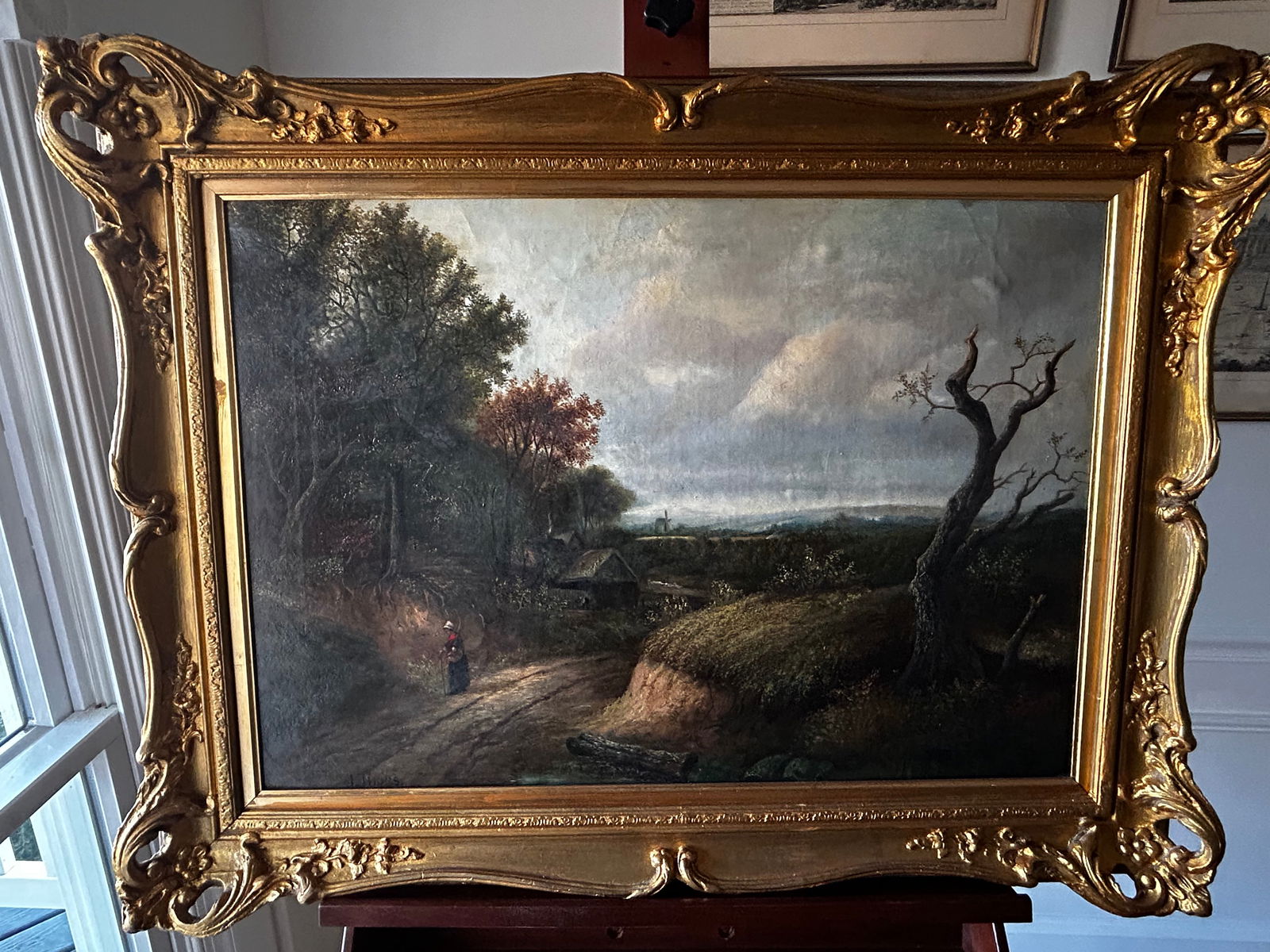 Late 19th Century Joseph Thors Antique Original Oil Painting, English Landscape Woodland Path - 2