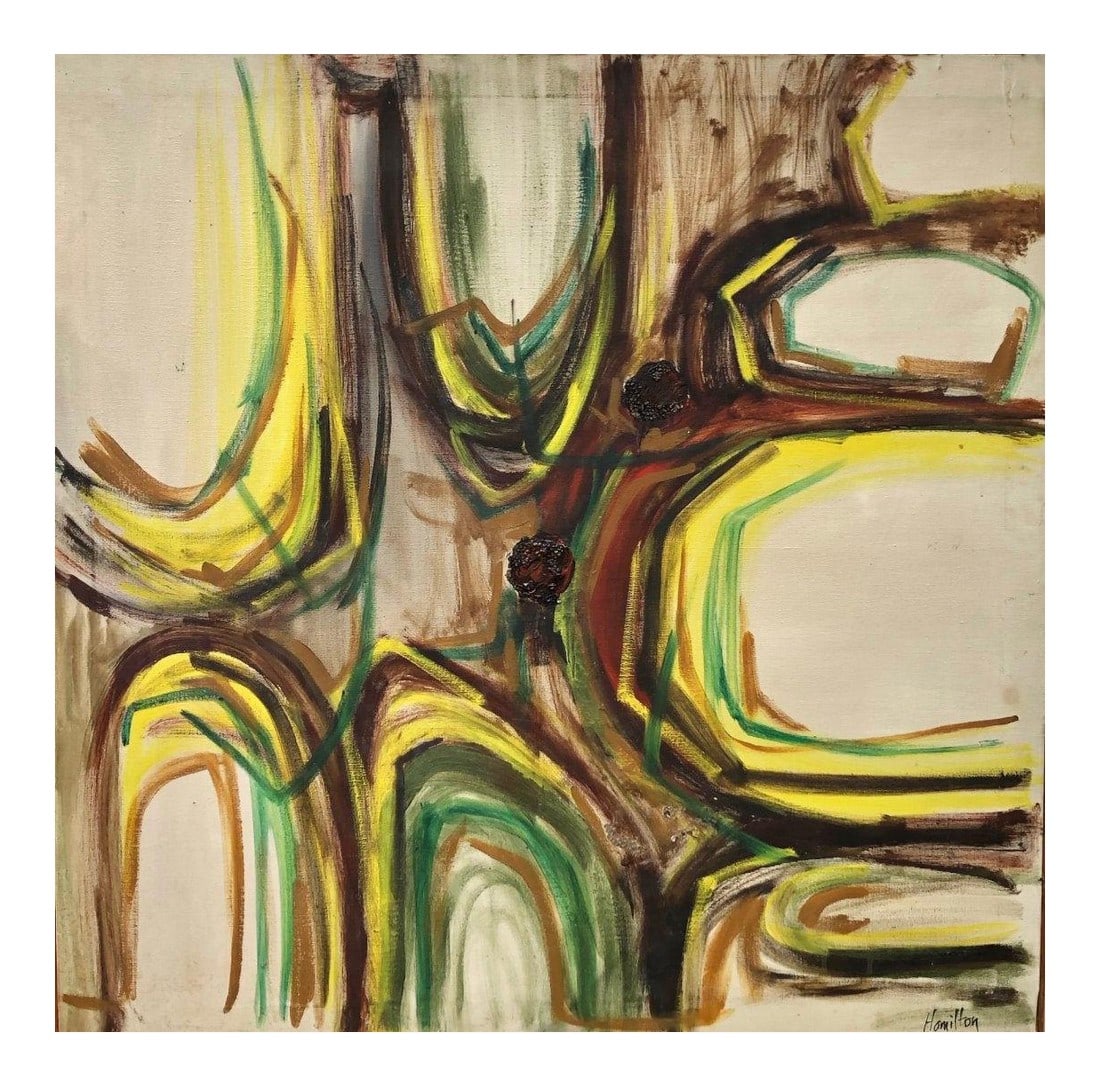 Original Vintage Bette Hamilton Abstract Painting (1 of 5)