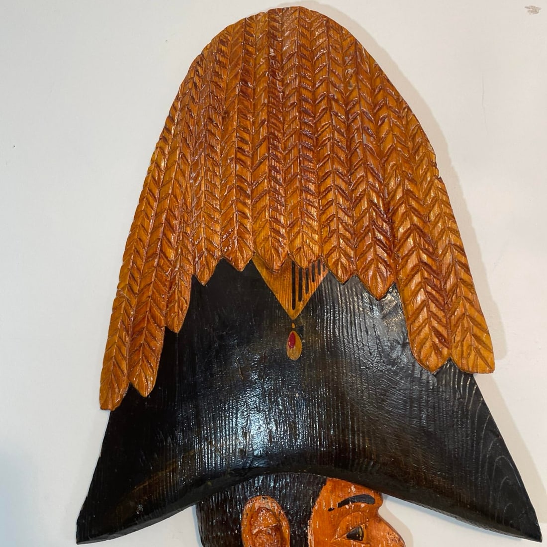 1960s Original Kentucky Folk Art Napoleon Wood Carving Primitive Wall Sculpture Americana - 3