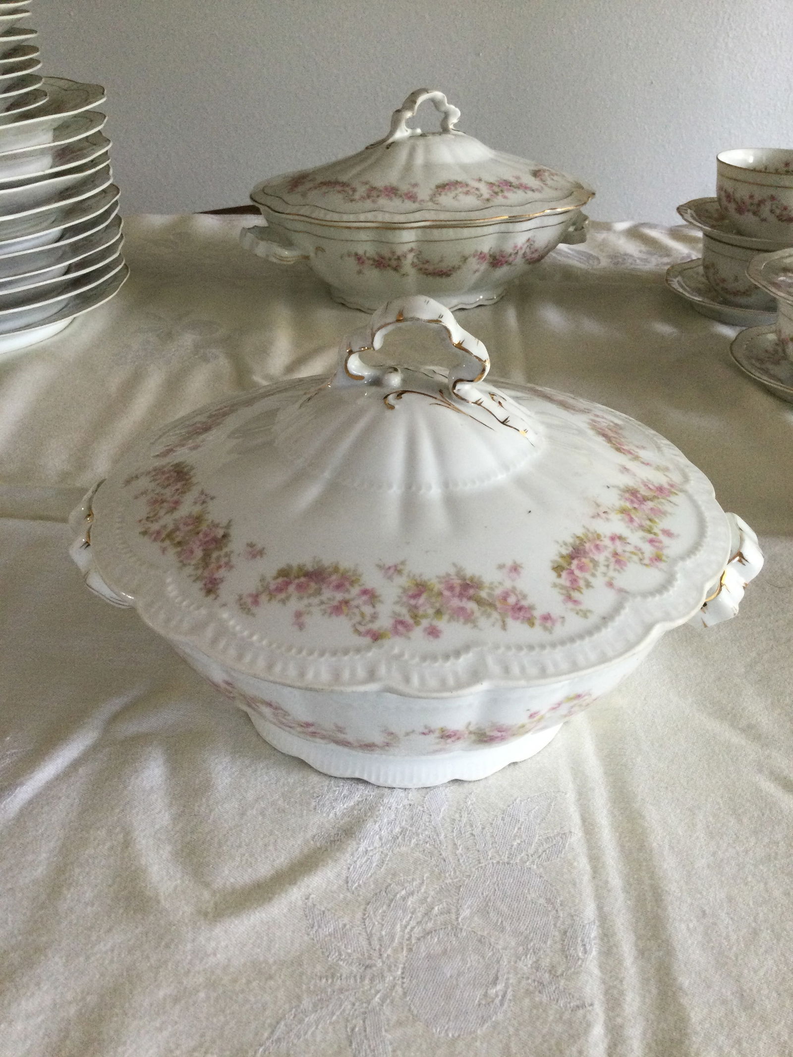 Antique Collectible Circa Late 1800's Orleans Z. S. & Co. Bavaria Germany Chic Roses 85 Pieces Dinne - 6
