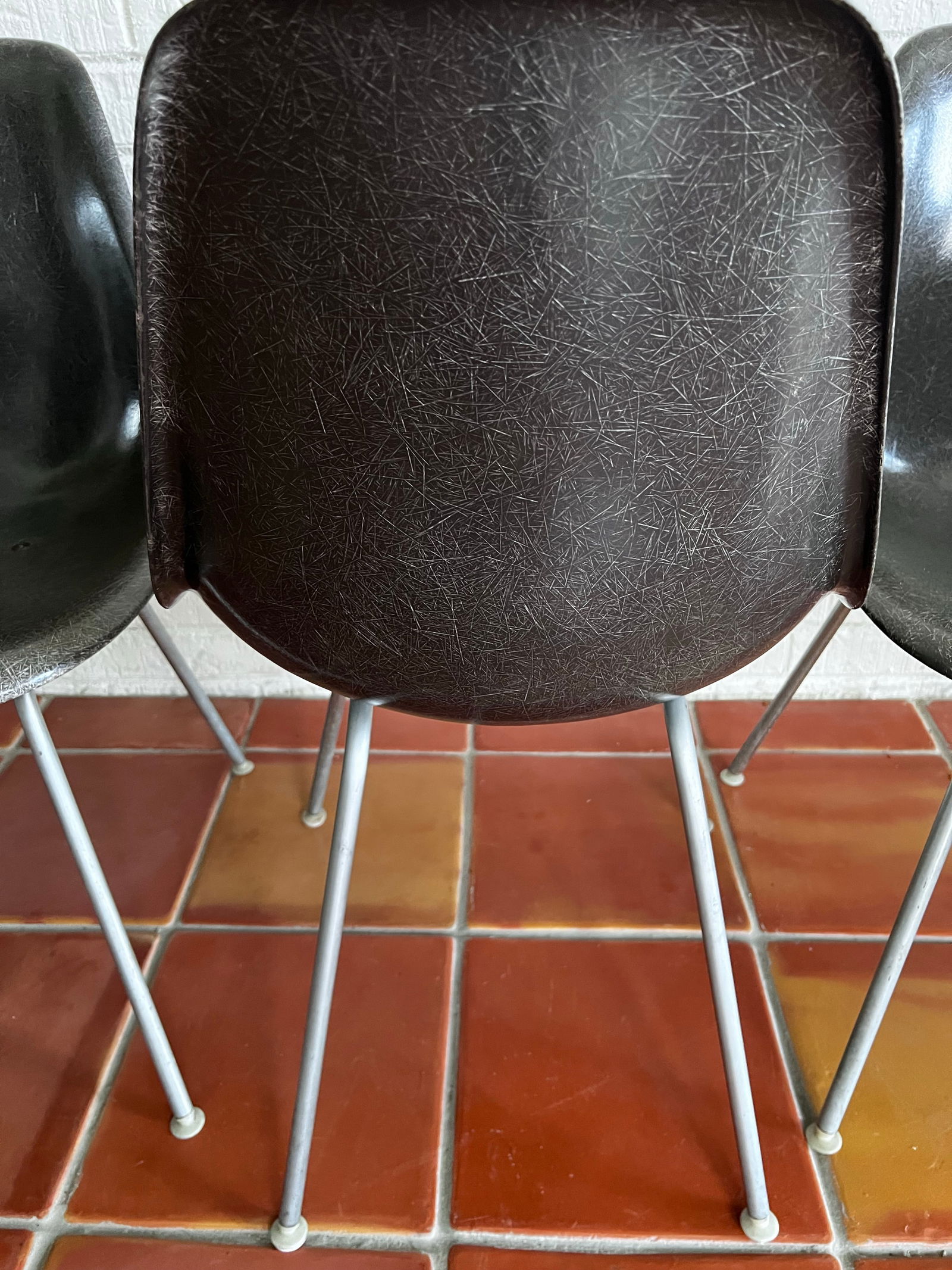 1960s Early Eames Elephant Hide Black Dining Chairs for Herman Miller - Set of 4 - 6