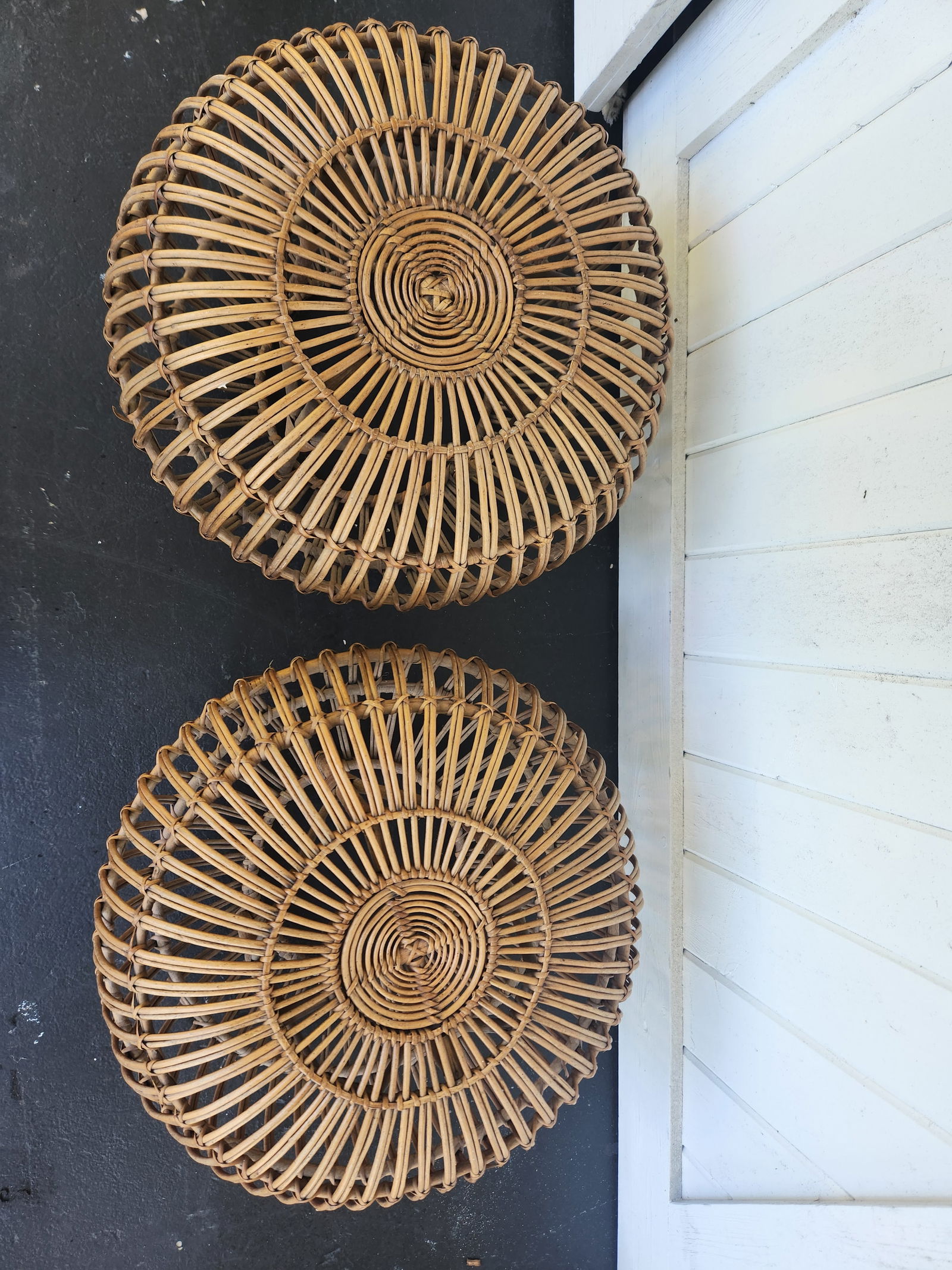 1960s Vintage Rattan Stool - 3