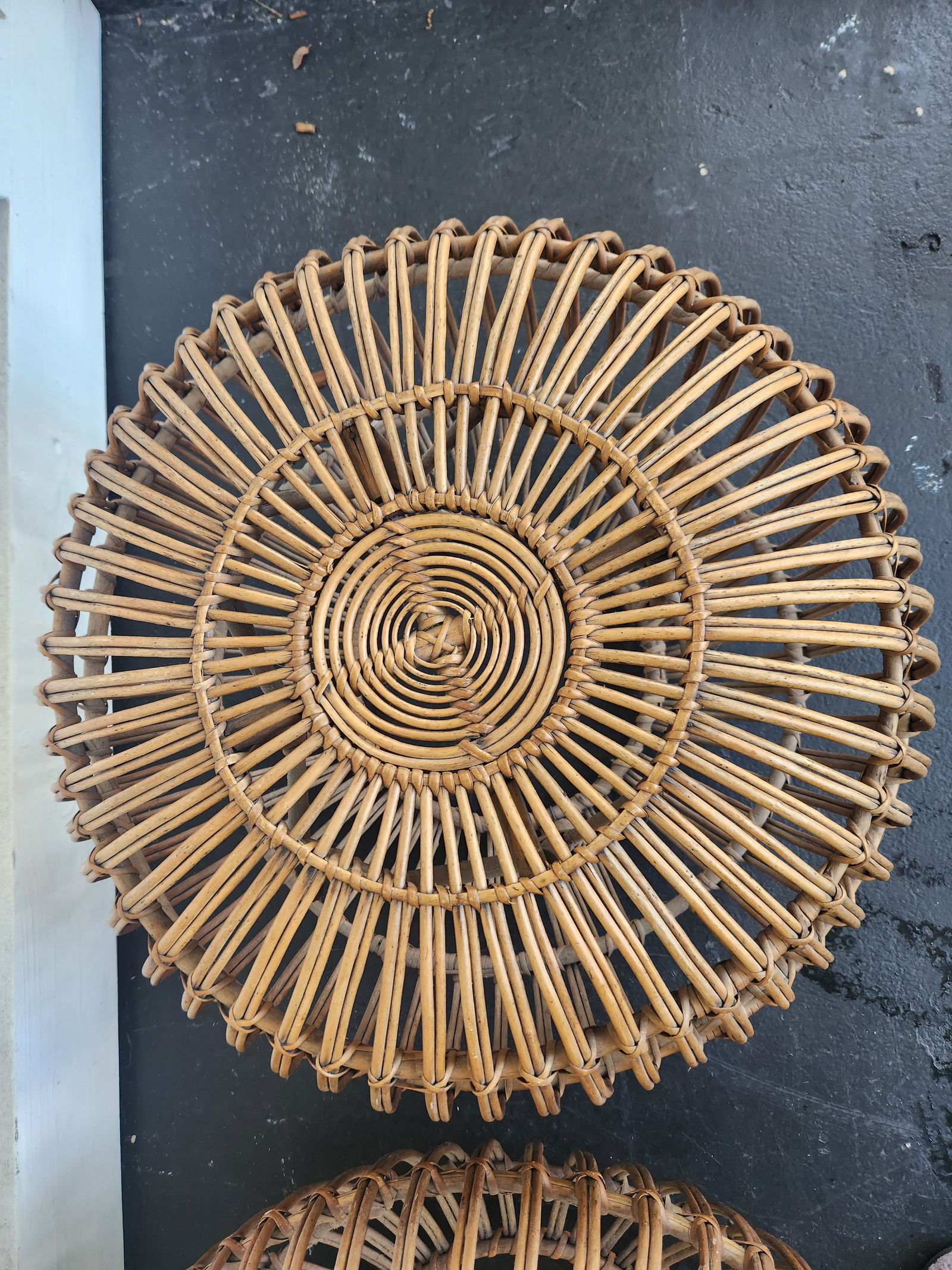 1960s Vintage Rattan Stool - 4