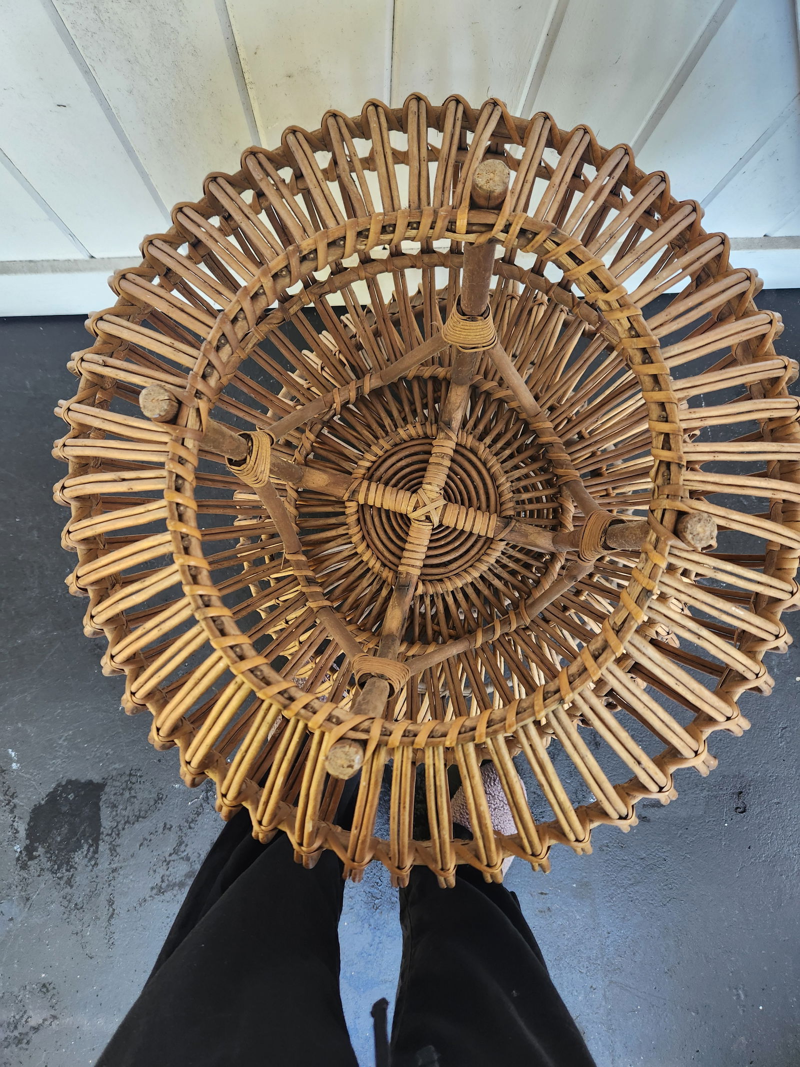 1960s Vintage Rattan Stool - 9