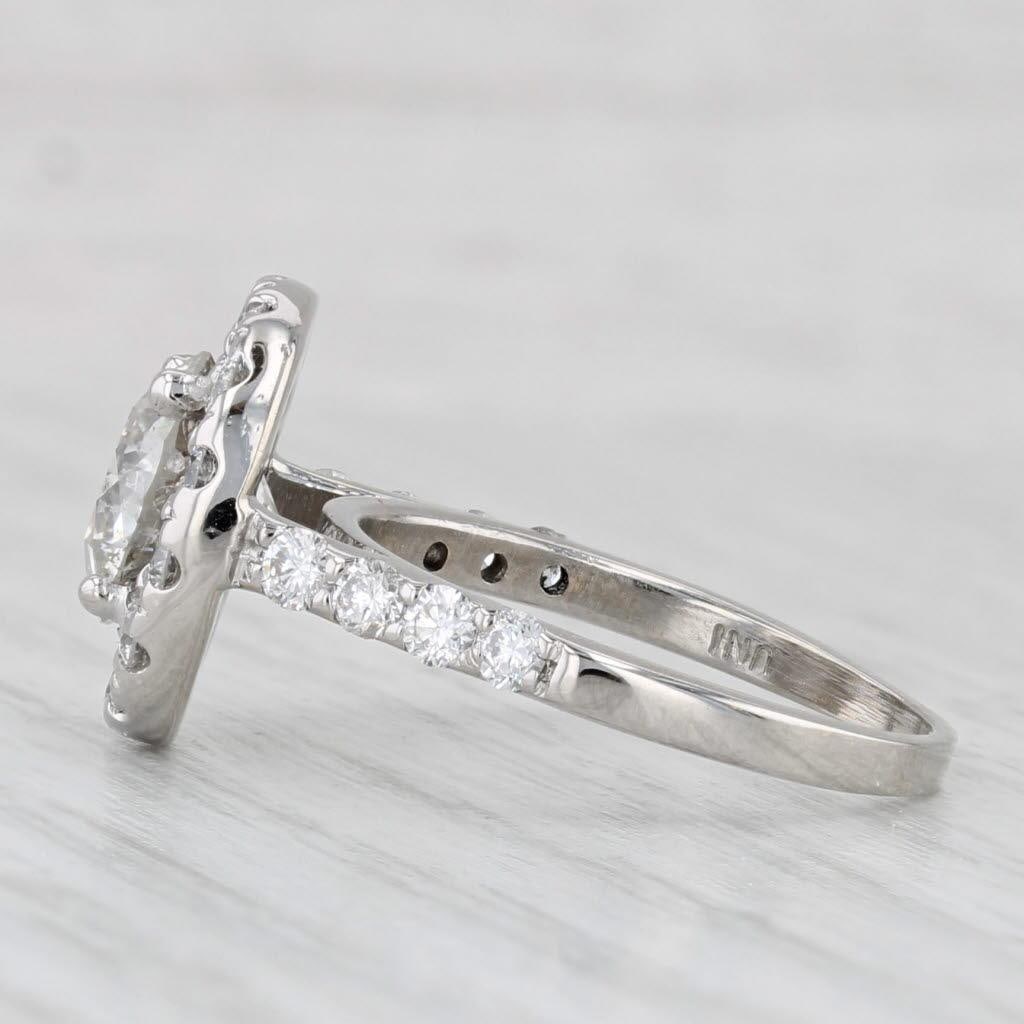 3.25ctw Round Diamond Halo Engagement Ring 14k White Gold Size 7 Gia - 7