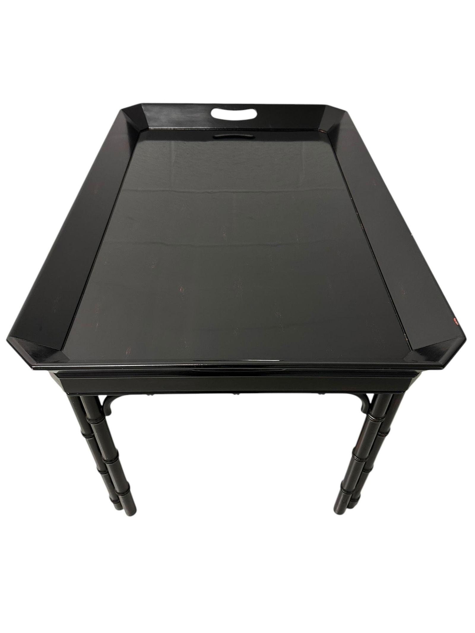 Baker Faux Bamboo Tray Table - 4